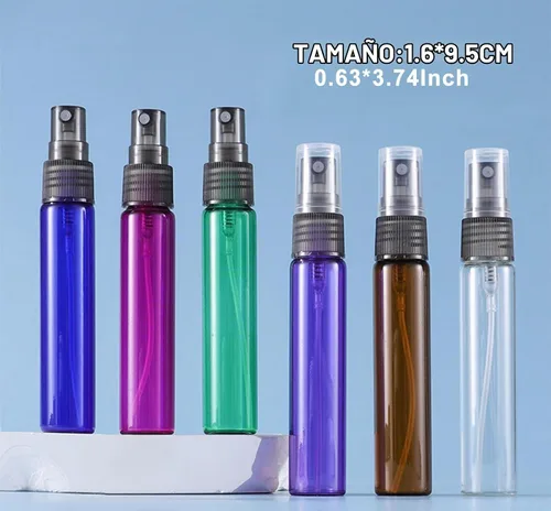 Vista 2 de Paquete de 20 botellas de perfume de viaje con atomizador a granel de 0.3 fl oz, botella vacía hidratante (azul)