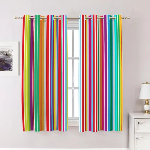 Vista 103 de Cortinas de cocina de hojas de arce otoñales para ventanas, hojas verdes y rojas sobre cenefas opacas negras, tratamientos de ventana de poliéster