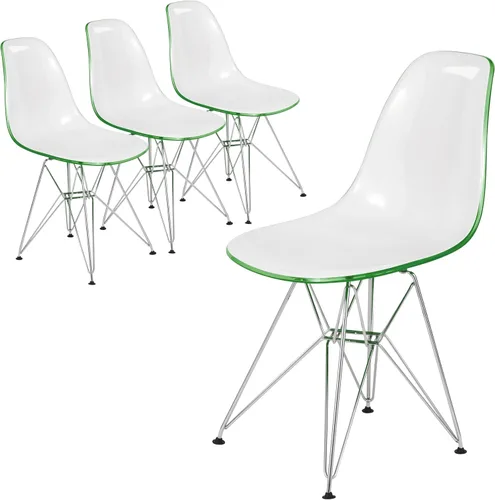 Vista 13 de LeisureMod Cresco - Comedor acrílico, base Eiffel cromada moderna y diseño de respaldo curvo, silla auxiliar ergonómica y ligera para el hogar