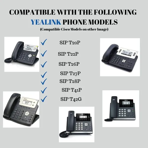 Vista 2 de Fuente de alimentación de 5 voltios Adaptador de corriente compatible con VOIP Yealink SIP T20P, T22P, T26P, T27, T28P, T41P, T42G y teléfonos IP