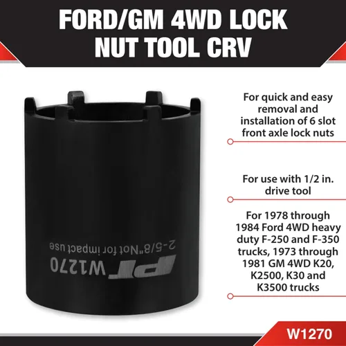Vista 2 de Performance Tool W1270 Ford/Gm Herramienta de tuerca de bloqueo de tracción en las 4 ruedas, dado de tuerca de bloqueo de 1/2 pulgada de impulso x