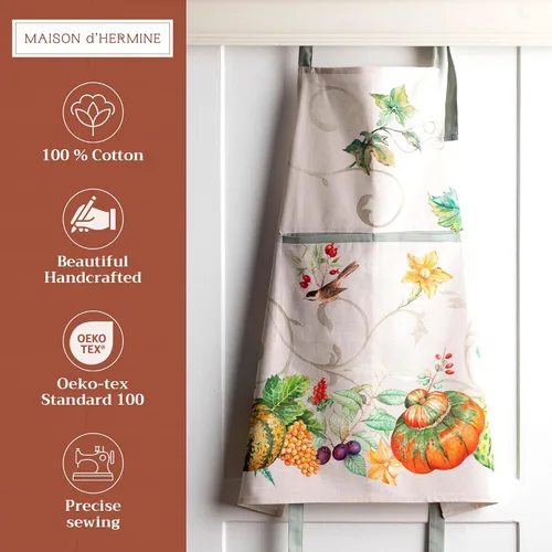 Vista 138 de Maison d' Hermine Delantales para mujer con bolsillo, 100% algodón (27.50 x 31.50 pulgadas)