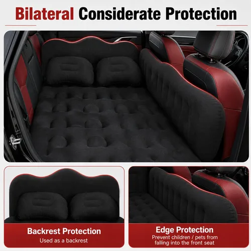 Vista 4 de Colchón de aire de coche para asiento trasero de camioneta SUV Negro