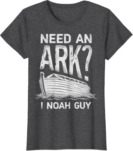 Vista 6 de Need an Ark I Noah Guy Funny Christian Men Women Pun Humour T-Shirt Negro