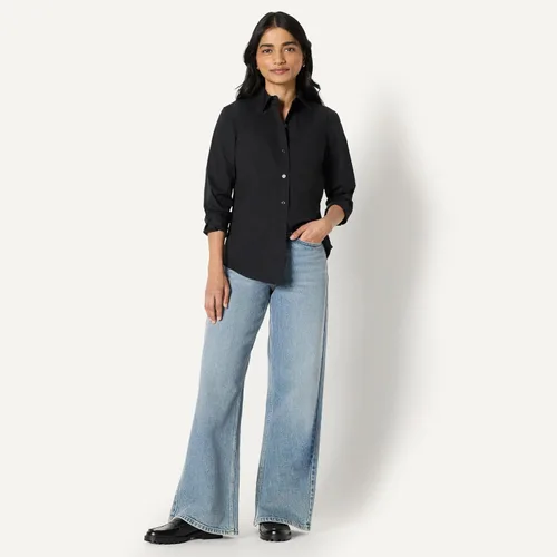 Vista 5 de Amazon Essentials Camisa de vestir con botones y popelina elástica de ajuste regular para mujer