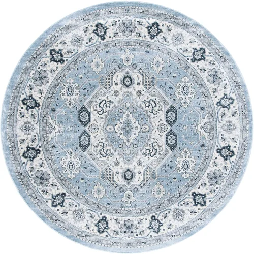 Vista 101 de SAFAVIEH - Colección Isabella, alfombra decorativa - 2'2" x 5', azul y crema, diseño oriental, no desprende pelusa y fácil cuidado, ideal para áreas