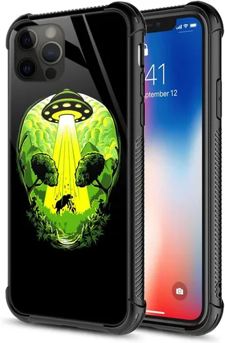 Vista 29 de ZHEGAILIAN Funda para iPhone 13, parte trasera de vidrio templado + funda protectora de TPU de silicona suave con diseño de munición