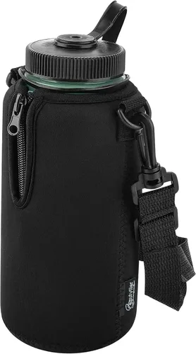 Vista 11 de Beautyflier Funda aislante de neopreno para botella de agua, compatible con botella de agua Nalgene de 32 onzas, con correa de hombro ajustable