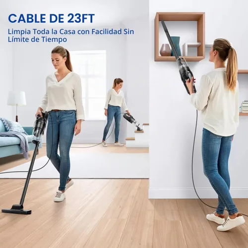 Vista 5 de SOWTECH Aspiradora con cable para el hogar, aspiradora de piso duro con cable de 23 pies de largo, potente succión ligera para suelos de madera dura
