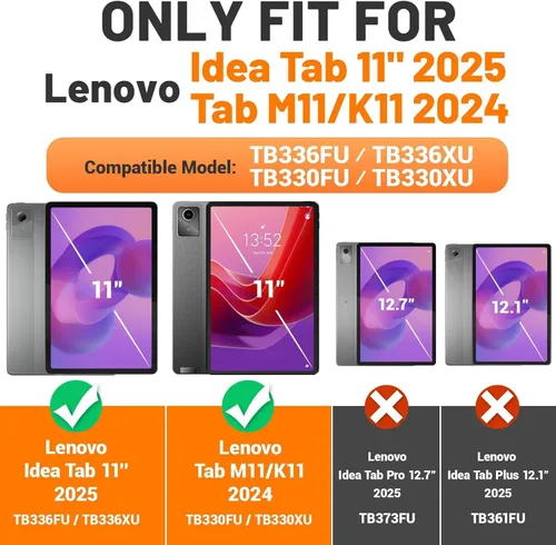 Vista 2 de ZenRich Funda resistente para Lenovo Idea Tab 11 2025 / K11 Gen 2 / Xiaoxin Pad 11 / M11 de 11 pulgadas resistente a prueba de golpes con soporte