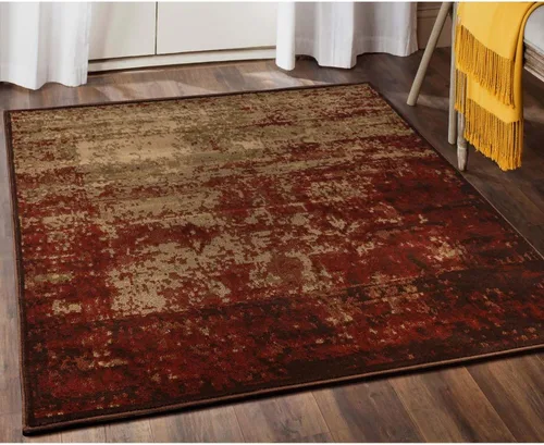 Vista 14 de Alfombra moderna de la colección Superior Afton Acid Wash, Polipropileno, Caoba Modern Abstract Rugs for High Traffic Living Room, Dining