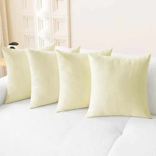 Vista 50 de CaliTime - Paquete de 2 fundas de almohada acogedoras para sofá, decoración del hogar, felpilla suave teñida sólida, 16 x 16 pulgadas, marrón Marrón