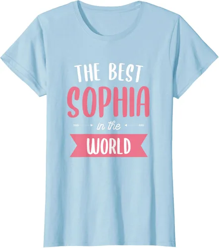 Vista 20 de Camiseta The Best Sophia In The World Name, Negro