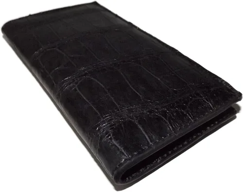 Vista 3 de Baglioni Italia Cartera para hombre Luxe con bolsillo de cocodrilo color negro