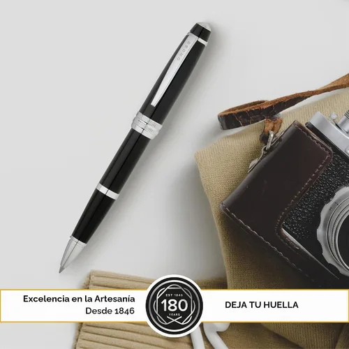 Vista 3 de Cross Bailey Bolígrafo Rollerball Recargable Presentado en una Caja de Regalo Premium - Punta Media, Tinta Negra, Negro