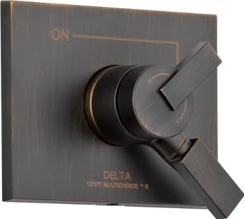 Vista 4 de Delta Faucet Vero Serie 17 Kit de ajuste de válvula de mango de ducha de doble función, bronce champán T17053-CZ (válvula no incluida)