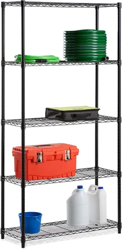 Vista 3 de Honey-Can-Do Paquete de estantería de acero de 5 niveles con ruedas giratorias de 4 pulgadas