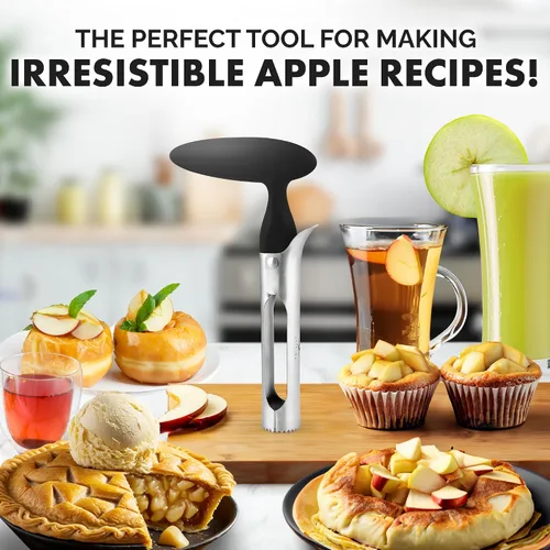 Vista 6 de Zulay Kitchen Herramienta Premium para Descorazonar Manzanas - Hojas Ultra Afiladas de Acero Inoxidable y Serradas para Descorazonar Fácilmente