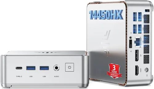Vista 10 de KAMRUI Mini PC Hyper H2 con Windows 11 Pro, Intel Core 14450HX Mini computadora (10C/16T, 4.8GHz), 16GB RAM 512GB PCIe4.0 SSD, Triple 4K