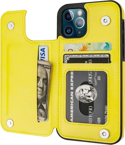 Vista 8 de ONETOP Compatible con iPhone 12 Compatible con iPhone 12 Pro Funda Cartera con Portarjetas, Funda de Cuero PU con Soporte y Ranuras para Tarjetas
