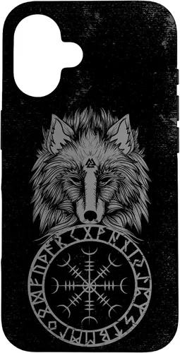 Vista 32 de Viking Aegishjalmur Runes Fenrir Odin Helm of Awe Phone Case for iPhone 17