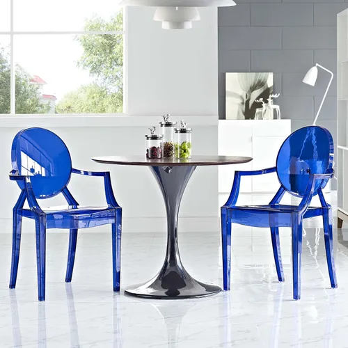 Vista 2 de Silla de Comedor transparente de Casper, Plástico, Azul