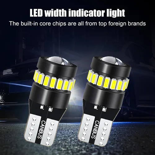 Vista 5 de ZKFAR 2 bombillas LED T10, 18SMD 3014 1SMD 3030, 155 lúmenes, luz súper brillante 6500K, luz blanca, luz LED para el ancho del coche, luz