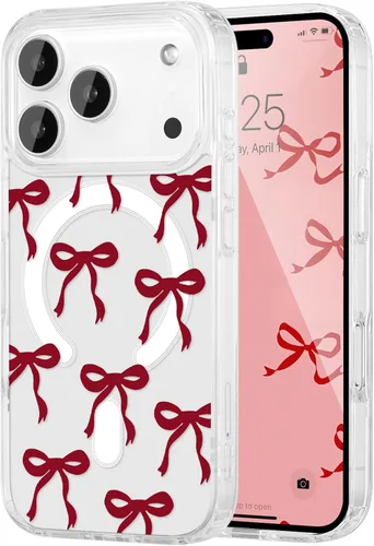 Vista 48 de UEEBAI - Funda magnética para iPhone 11, diseño de lazo, compatible con MagSafe, funda transparente delgada inalámbrica, antiamarilleo, a prueba