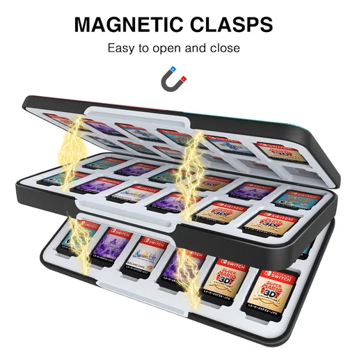 Vista 3 de HEIYING Game Card Case for Nintendo Switch&Switch OLED,Customized Pattern Switch Lite Game Card Case with 48 Game Card Slots and 24 Micro SD Card