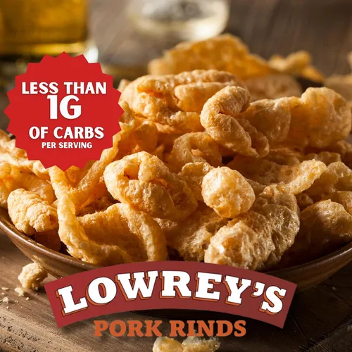 Vista 2 de Lowrey's Bacon Curls - Cortezas de cerdo para microondas (chicharrones), picantes y picantes, 1.75 onzas (paquete de 6) (el embalaje puede variar)
