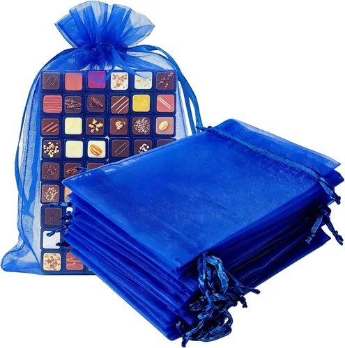 Vista 19 de Paquetes de 50 bolsas de organza de regalo de 4 x 6 pulgadas, cordón negro a granel para baby shower, Navidad, cumpleaños de profesores, recuerdos