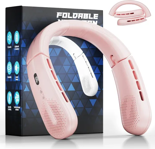Vista 10 de ChillGo Ventilador de cuello portátil – Flujo de aire turbo ampliado de 8400 RPM – Ventilador personal recargable de enfriamiento portátil de 5200
