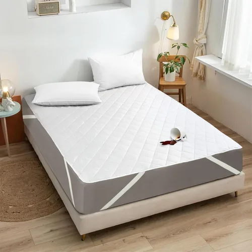 Vista 2 de Protector de Colchón Individual – Almohadilla de Colchón Impermeable para Incontinencia – Cubierta Suave, Transpirable, Lavable con Fuertes Correas
