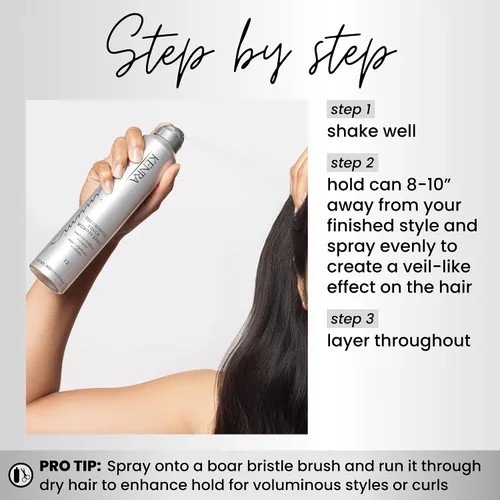 Vista 4 de Kenra Platinum Voluminous Touch Memory Spray 12 Laca corporal para el cabello Memoria Sytle duradera durante 96 horas Volumen suave y táctil