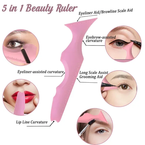 Vista 10 de 3 plantillas de delineador de ojos, protector de rímel, herramienta aplicadora de delineador de ojos de silicona, herramienta de maquillaje