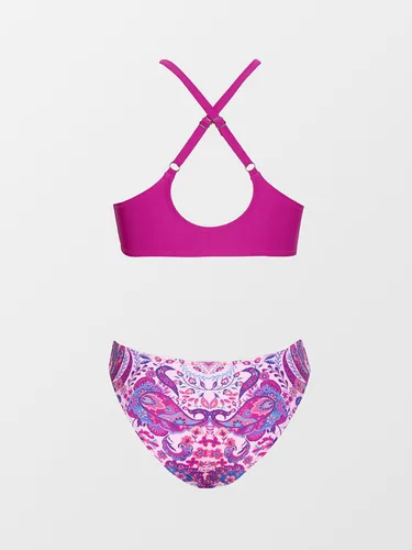Vista 37 de CUPSHE - Conjunto de bikini de dos piezas para mujer, estampado floral y detalle de nudo de conejo