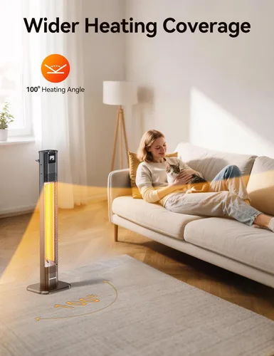 Vista 5 de VAGKRI Calentadores al Aire Libre, Calentadores de Carbono Infrarrojos para Patio con Control Remoto de 1s, 9 Niveles de Calor, Temporizador de 24H