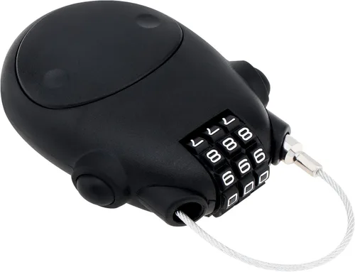 Vista 7 de Cerradura de cable de combinación, cerraduras de equipaje con cable de acero retráctil de 30 pulgadas, cerradura de viaje combinada con mini