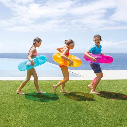 Vista 8 de Intex Colorful Transparent Inflatable Swimming Pool Beach Tube Raft