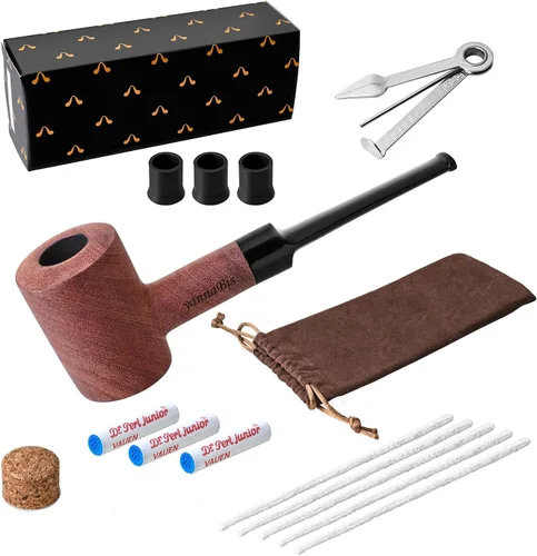 Vista 2 de Pipas de tabaco, pipa de tabaco tallada a mano, incluyendo accesorios