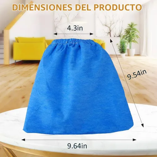 Vista 2 de 3 piezas de bolsa de filtro de tela para Armor All AA256 AA255 2.5 galones Shop VAC Microlined