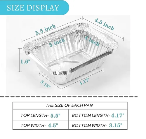 Vista 3 de Sartenes de aluminio pequeños de 1 libra con tapas (paquete de 40 – 5 x 4 pulgadas), utensilios de cocina desechables – tapas de cartón