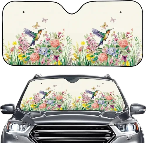 Vista 38 de Talayituse Parasol para parabrisas de automóvil, diseño de gato divertido 3D, ajuste universal, para automóvil, camión, SUV, bloquea el sol