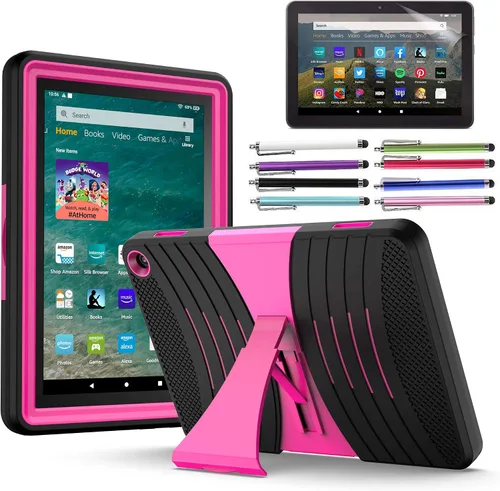 Vista 9 de EpicGadget Funda híbrida resistente para Amazon Fire HD 8 / Fire HD 8 Plus (12ª generación, lanzada en 2022) con función atril + 1 protector