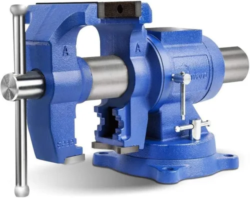 Vista 10 de Forward HY-DT150B-6IN - Tornillo de banco resistente con base giratoria de 360 grados y cabeza con yunque (6 pulgadas)
