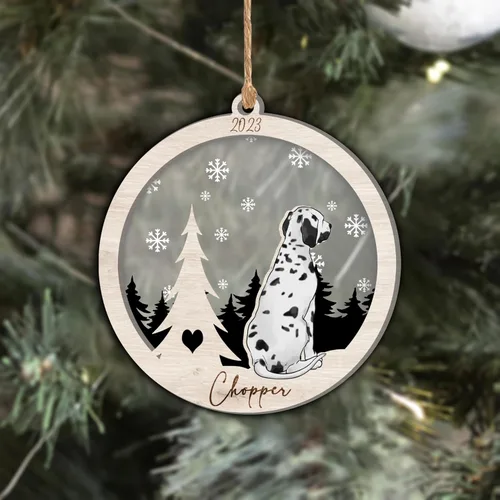 Vista 75 de Nazenti Adorno de Navidad conmemorativo personalizado, regalo personalizado de recuerdo de perro, condolencias por pérdida de mascotas, sabueso