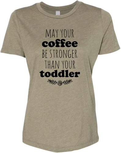 Vista 11 de Cute Women's Screen Printed Crew Neck Tee, Shirts With Sayings, Dusty Blue or Olive