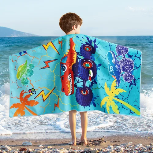 Vista 23 de WERNNSAI Toalla de playa para niños, 30 x 60 pulgadas, Axolotl de secado rápido, sin arena, toalla de playa para niñas, toalla de playa