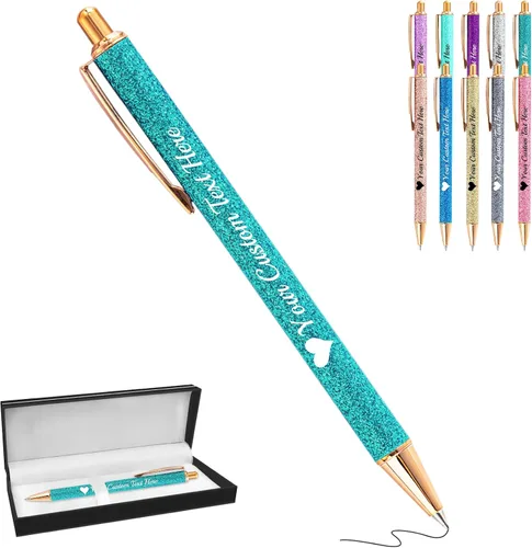 Vista 88 de Bolígrafos de purpurina personalizados con nombre impreso, bolígrafo personalizado con barril de metal, retráctil, bonito y elegante, regalos
