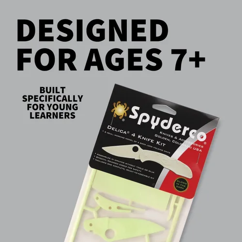 Vista 2 de Spyderco Delica - Juego de 4 cuchillos de plástico, brilla en la oscuridad y fácil personalización - PLKIT1